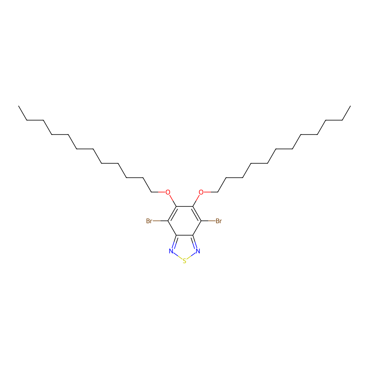 4,7-Dibromo-5,6-bis(dodecyloxy)-2,1,3-benzothiadiazole molecular structure, CAS 1313876-00-4