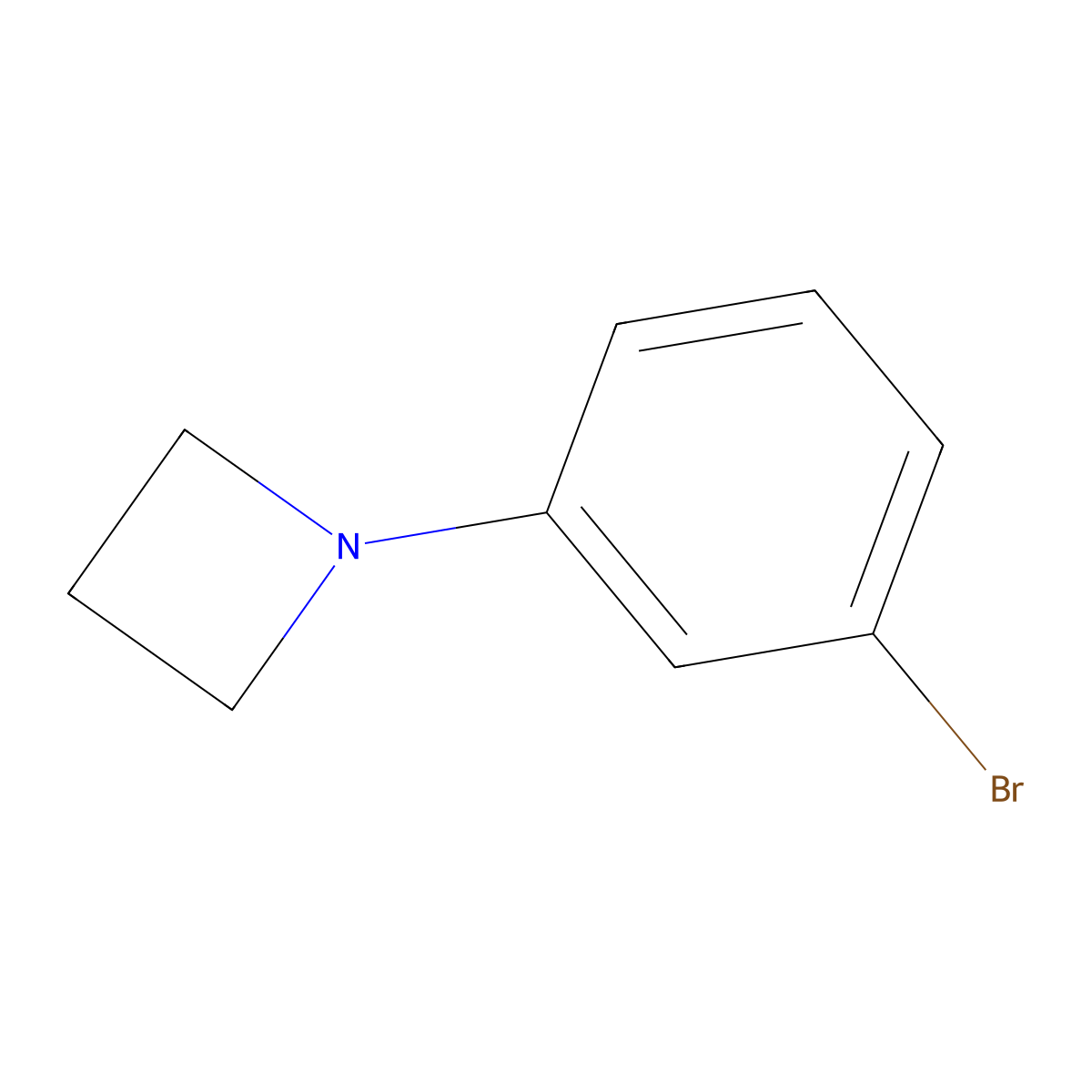 1-(3-Bromophenyl)azetidine molecular structure, CAS 1313883-55-4