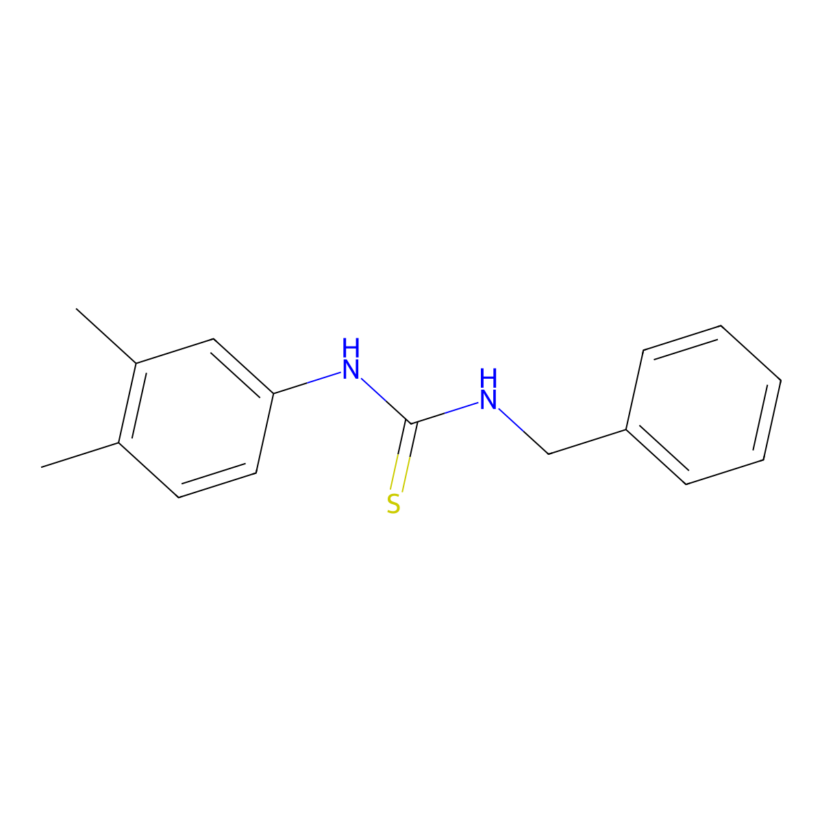 1-Benzyl-3-(3,4-dimethylphenyl)thiourea molecular structure, CAS 131389-24-7