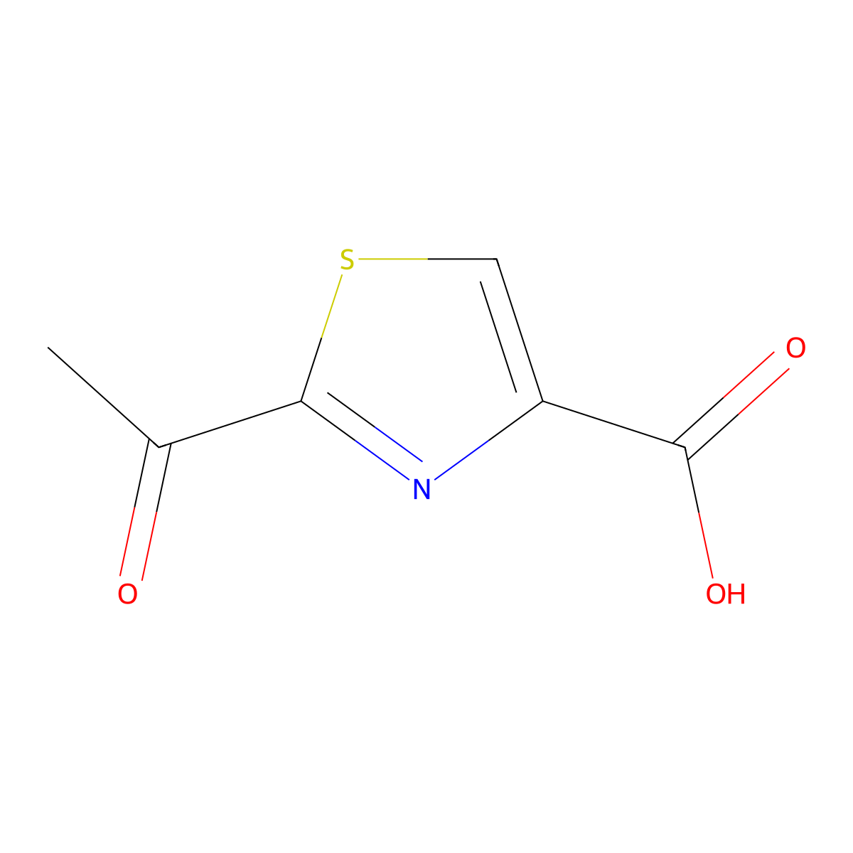 2-Acetylthiazole-4-carboxylic acid molecular structure, CAS 13139-47-4