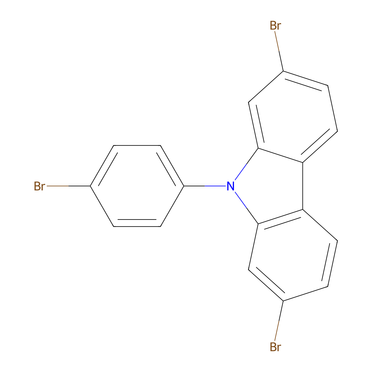 2,7-Dibromo-9-(4-bromophenyl)-9H-carbazole molecular structure, CAS 1313900-20-7