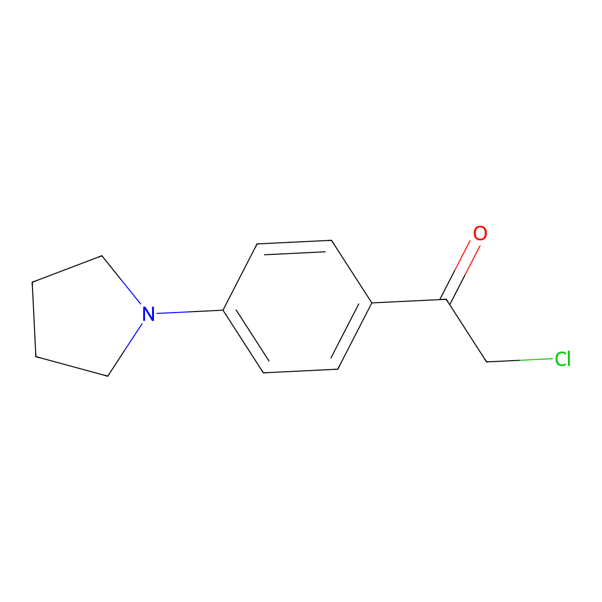 2-Chloro-1-[4-(pyrrolidin-1-yl)phenyl]ethan-1-one molecular structure, CAS 1313911-66-8
