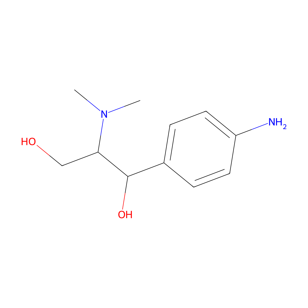 1-(4-Aminophenyl)-2-(dimethylamino)propane-1,3-diol molecular structure, CAS 131392-15-9