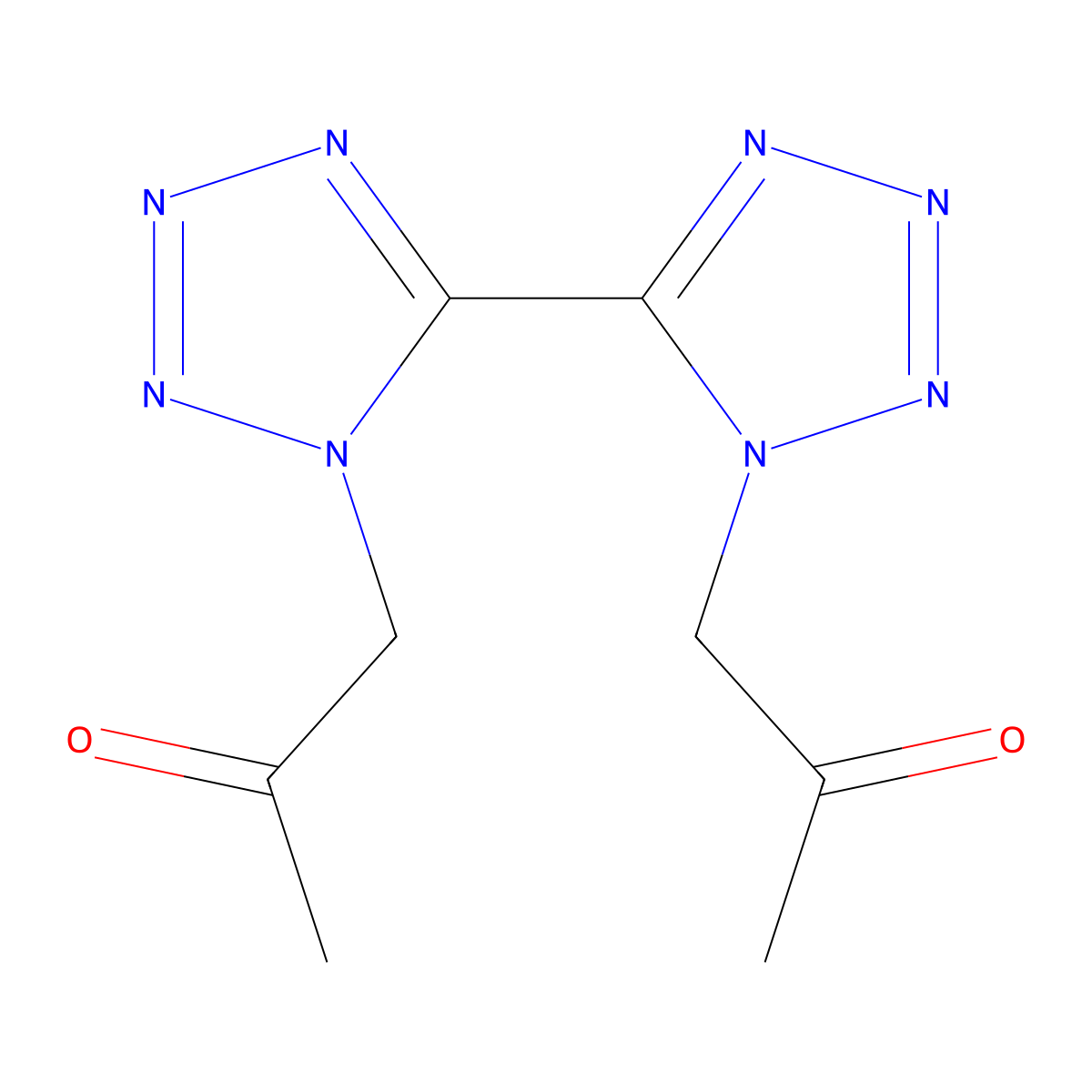 1,1'-(1H,1'H-[5,5'-Bitetrazole]-1,1'-diyl)di(propan-2-one) molecular structure, CAS 131394-22-4