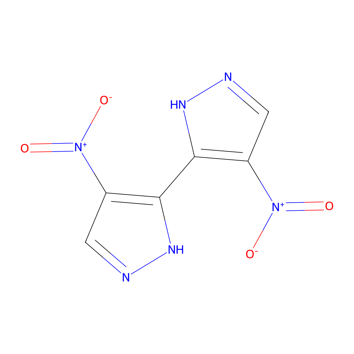 4,4'-dinitro-3,3'-bis(1H-pyrazole) molecular structure, CAS 131394-27-9