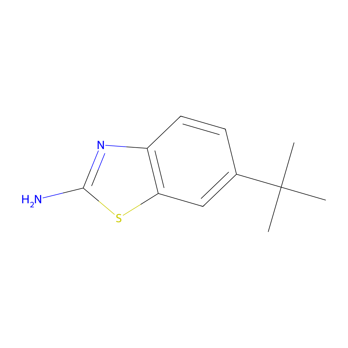 2-Amino-6-tert-butylbenzothiazole molecular structure, CAS 131395-10-3