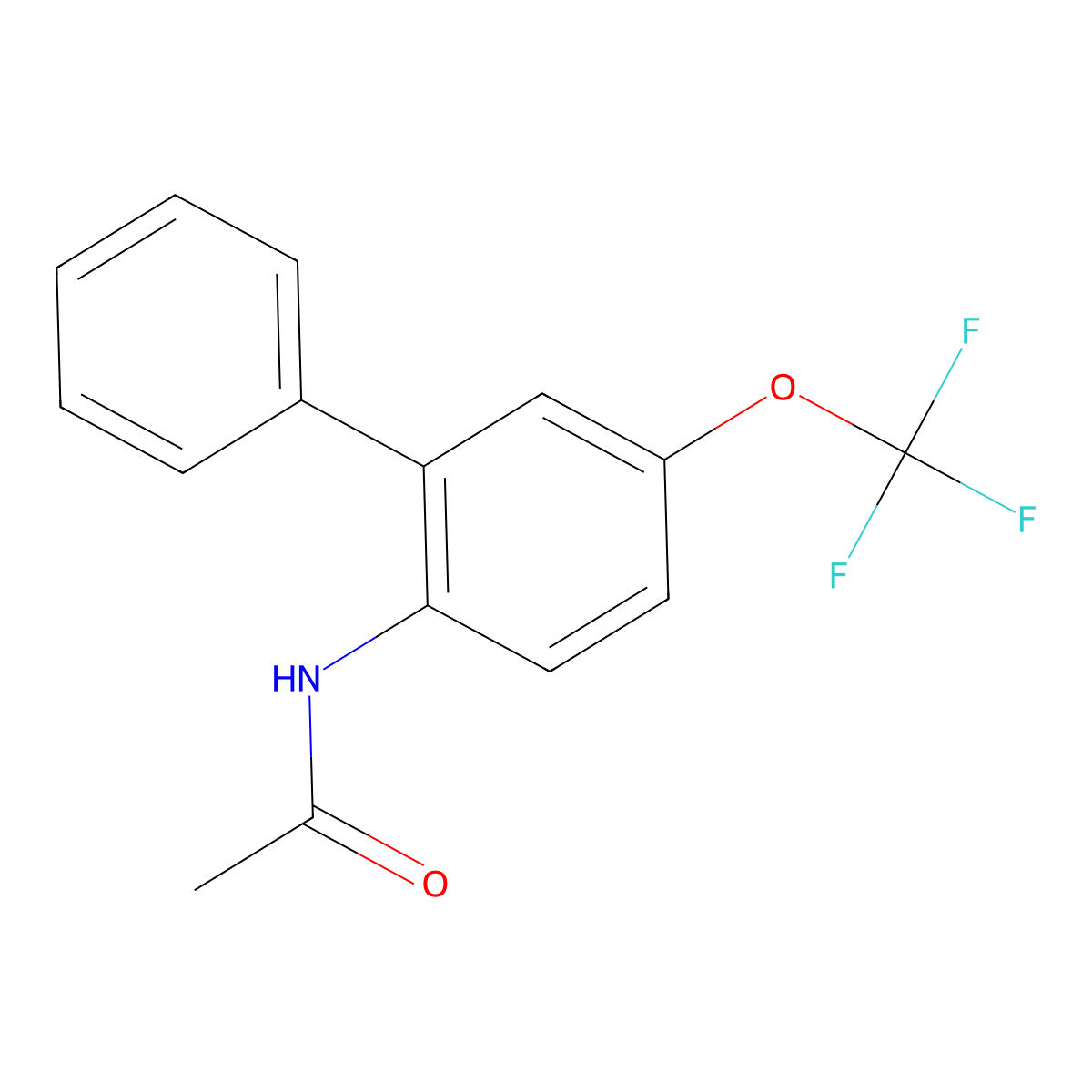 N-[2-phenyl-4-(trifluoromethoxy)phenyl]acetamide molecular structure, CAS 131395-28-3
