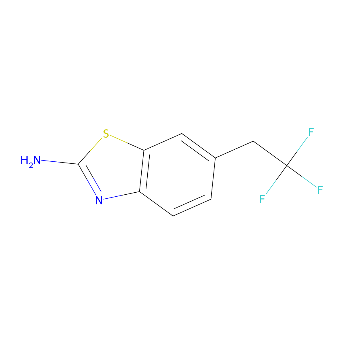 6-(2,2,2-Trifluoroethyl)-1,3-benzothiazol-2-amine molecular structure, CAS 131395-30-7