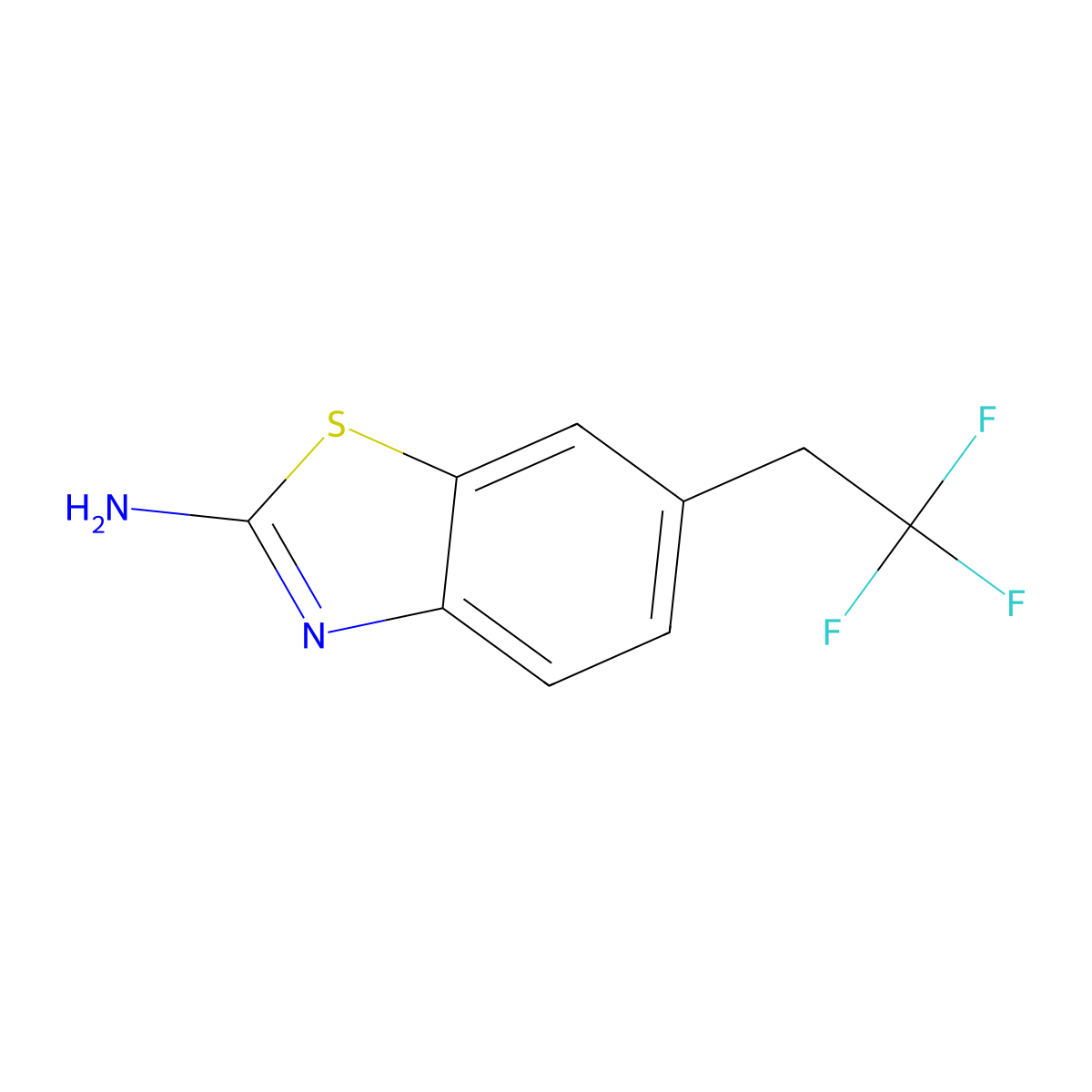 6-(2,2,2-Trifluoroethyl)-1,3-benzothiazol-2-amine molecular structure, CAS 131395-30-7