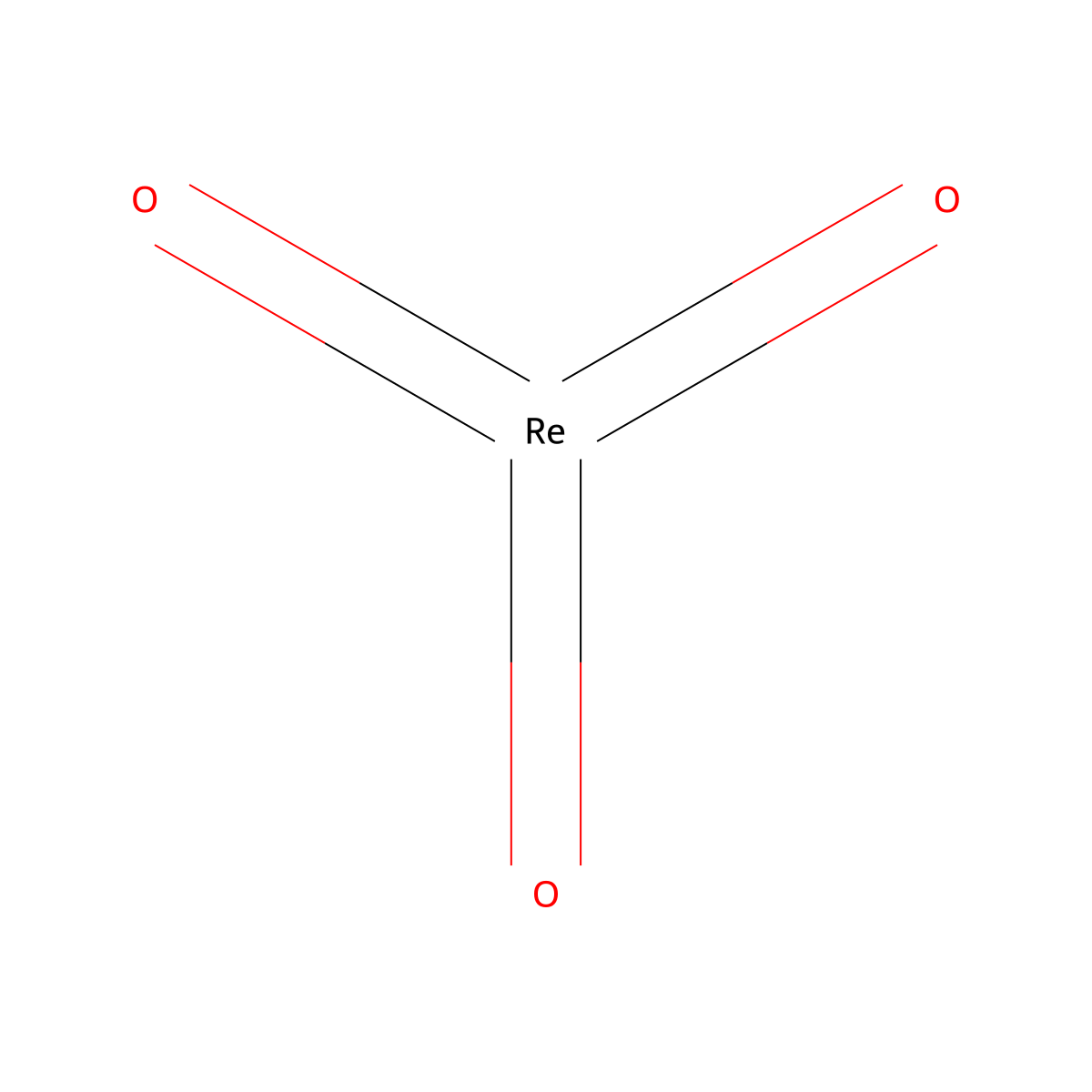 Rhenium(VI) oxide molecular structure, CAS 1314-28-9
