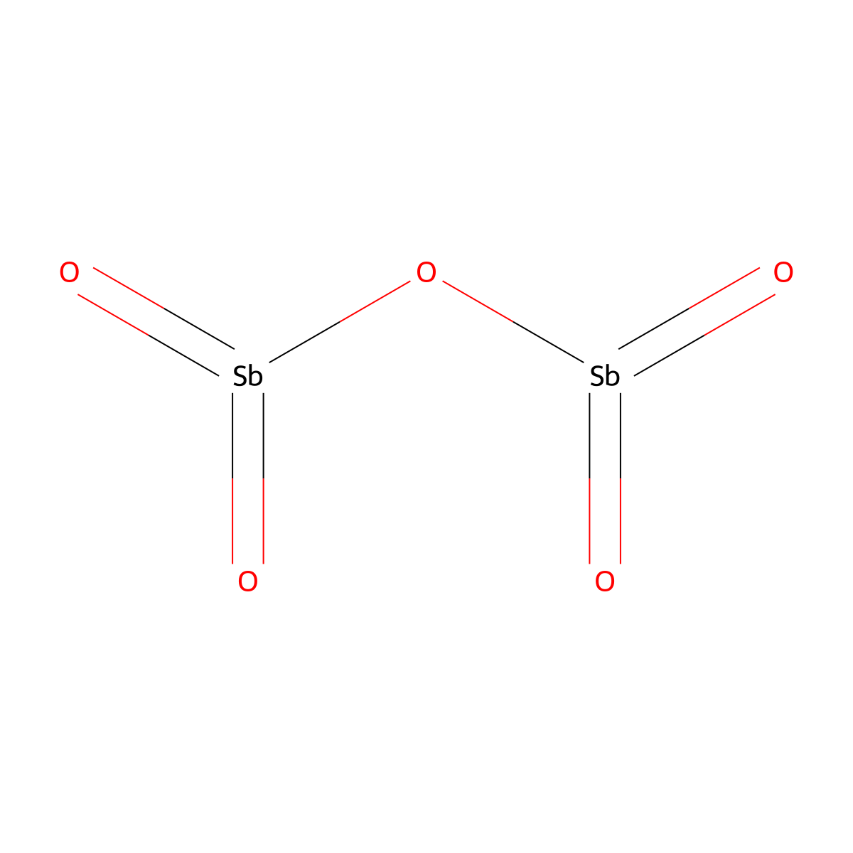 Antimony pentoxide molecular structure, CAS 1314-60-9