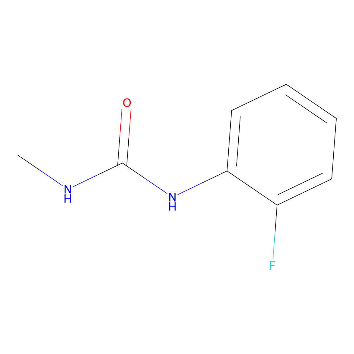 N-(2-fluorophenyl)-N'-methylurea molecular structure, CAS 13140-07-3