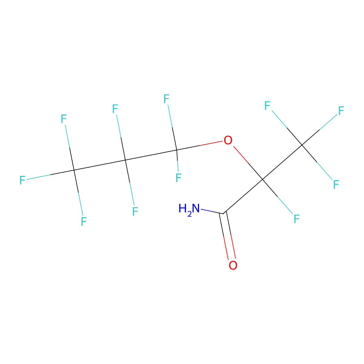 Perfluoro-2(1-propoxy)perfluoropropanamide molecular structure, CAS 13140-35-7