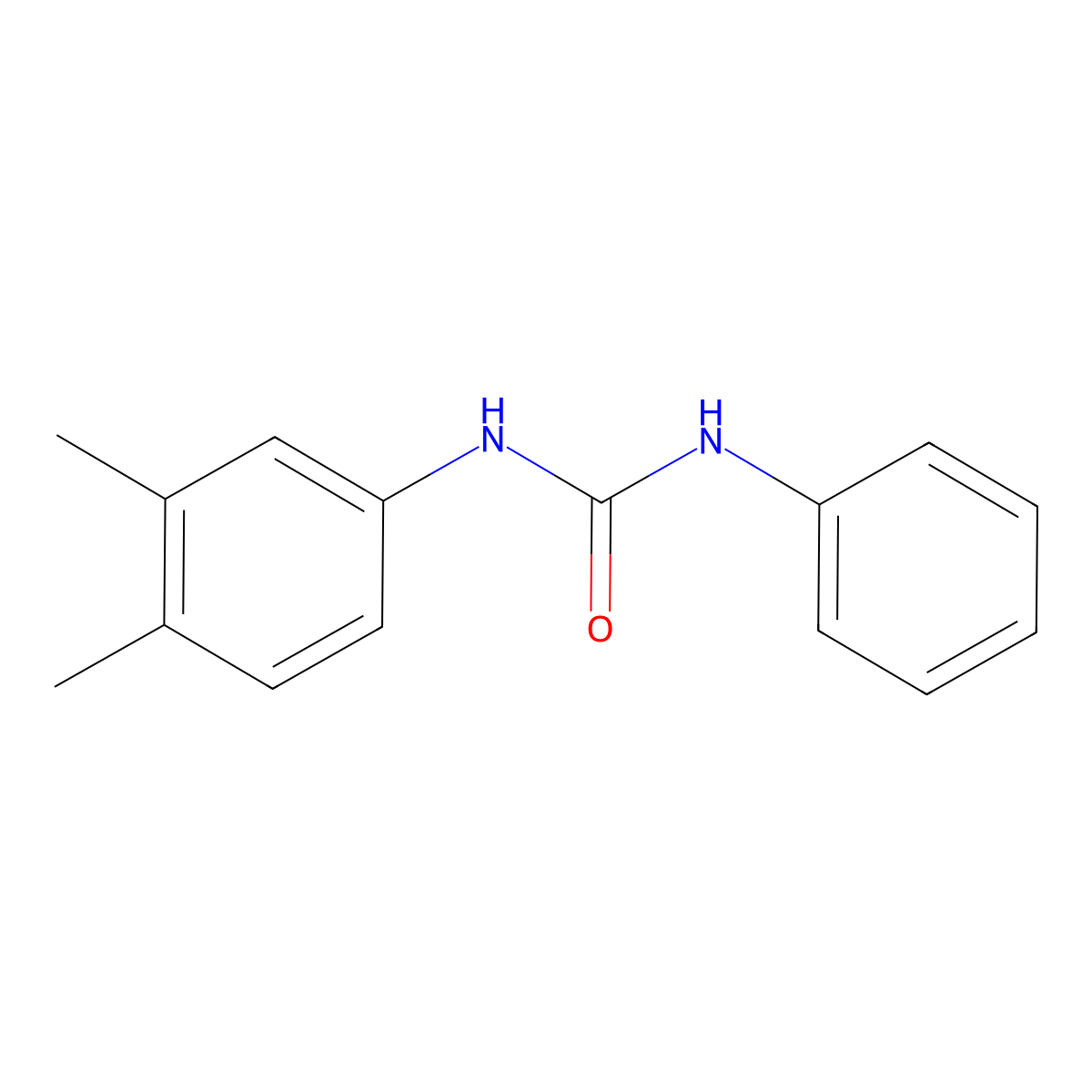 N-(3,4-dimethylphenyl)-N'-phenylurea molecular structure, CAS 13140-57-3