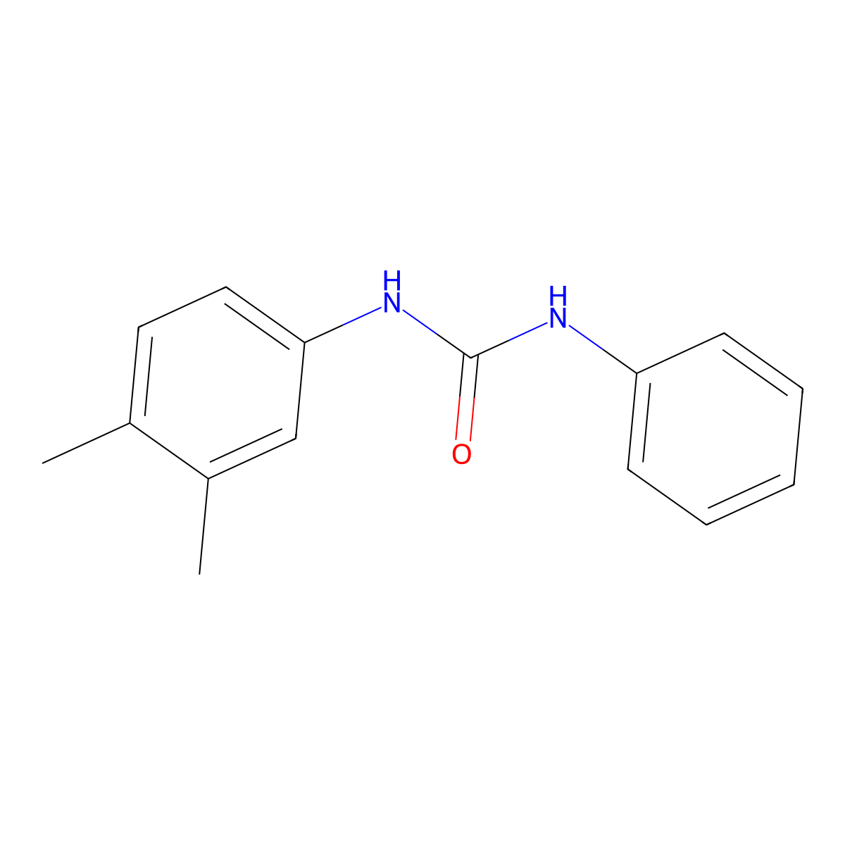 N-(3,4-dimethylphenyl)-N'-phenylurea molecular structure, CAS 13140-57-3
