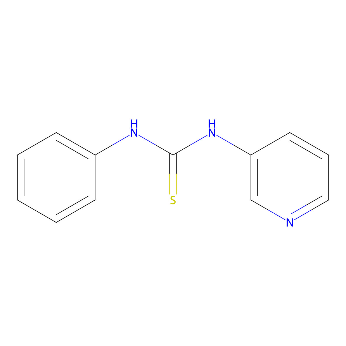 1-Phenyl-3-pyridin-3-ylthiourea molecular structure, CAS 13140-69-7