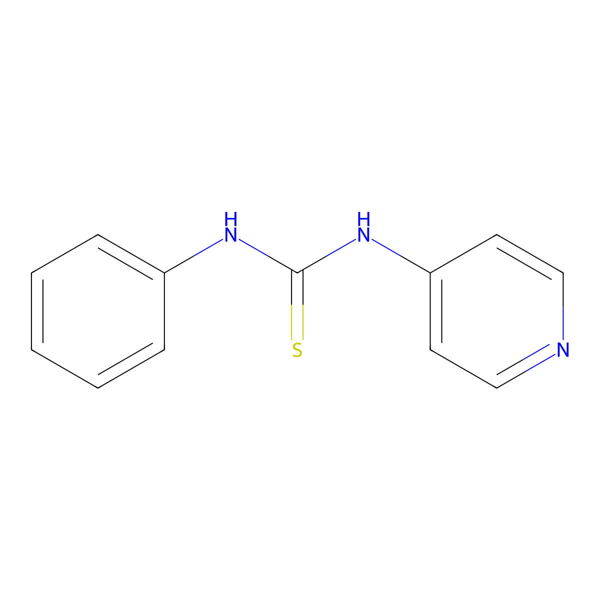 N-Phenyl-N'-4-pyridinylthiourea molecular structure, CAS 13140-70-0