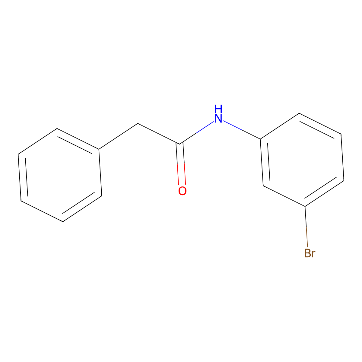 N-(3-bromophenyl)-2-phenylacetamide molecular structure, CAS 13140-73-3