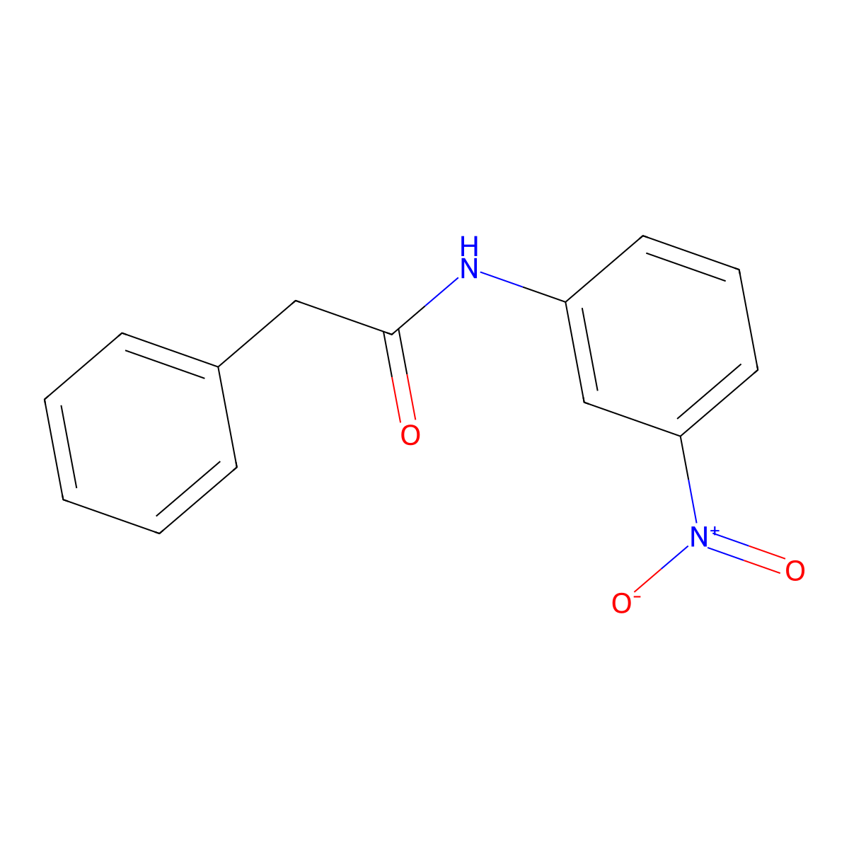 Benzeneacetamide, N-(3-nitrophenyl)- molecular structure, CAS 13140-76-6