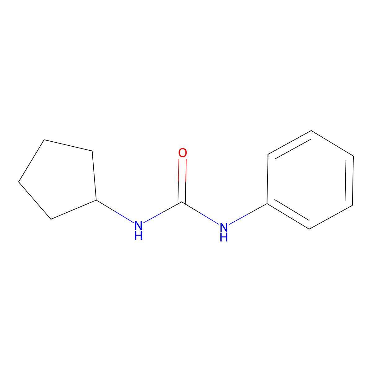 N-Cyclopentyl-N'-phenylurea molecular structure, CAS 13140-89-1