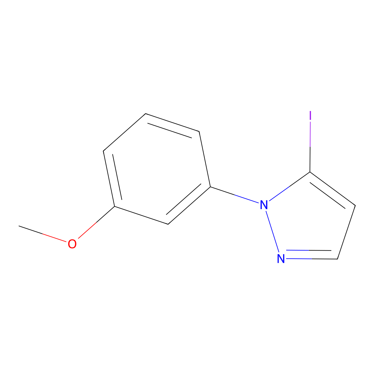 5-iodo-1-(3-methoxyphenyl)-1H-pyrazole molecular structure, CAS 1314002-59-9