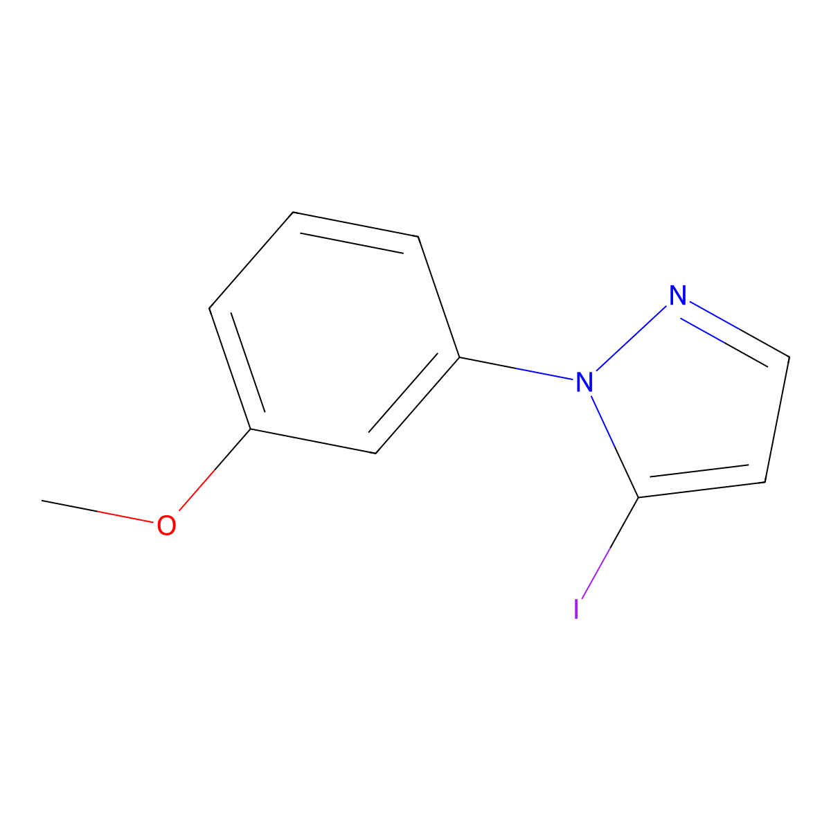 5-iodo-1-(3-methoxyphenyl)-1H-pyrazole molecular structure, CAS 1314002-59-9