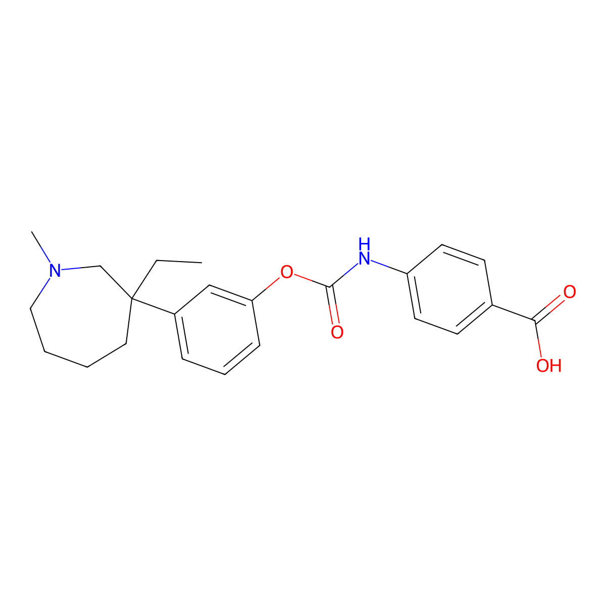 4-(((3-(3-Ethyl-1-methylazepan-3-yl)phenoxy)carbonyl)amino)benzoic acid molecular structure, CAS 1314003-47-8