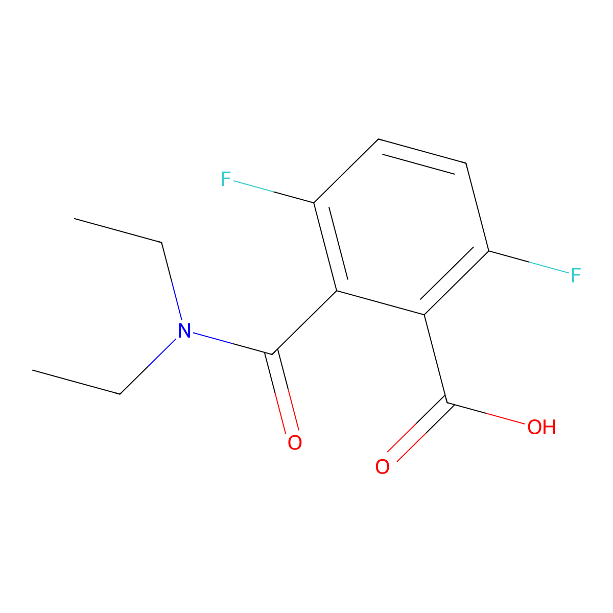N,N-Diethyl-3,6-difluorophthalamic acid molecular structure, CAS 131401-56-4