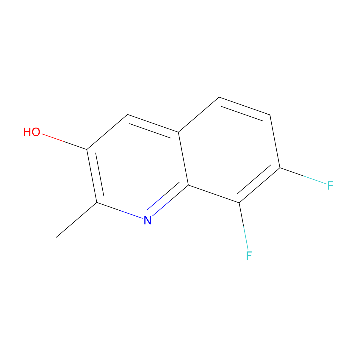7,8-Difluoro-2-methylquinolin-3-ol molecular structure, CAS 1314012-50-4