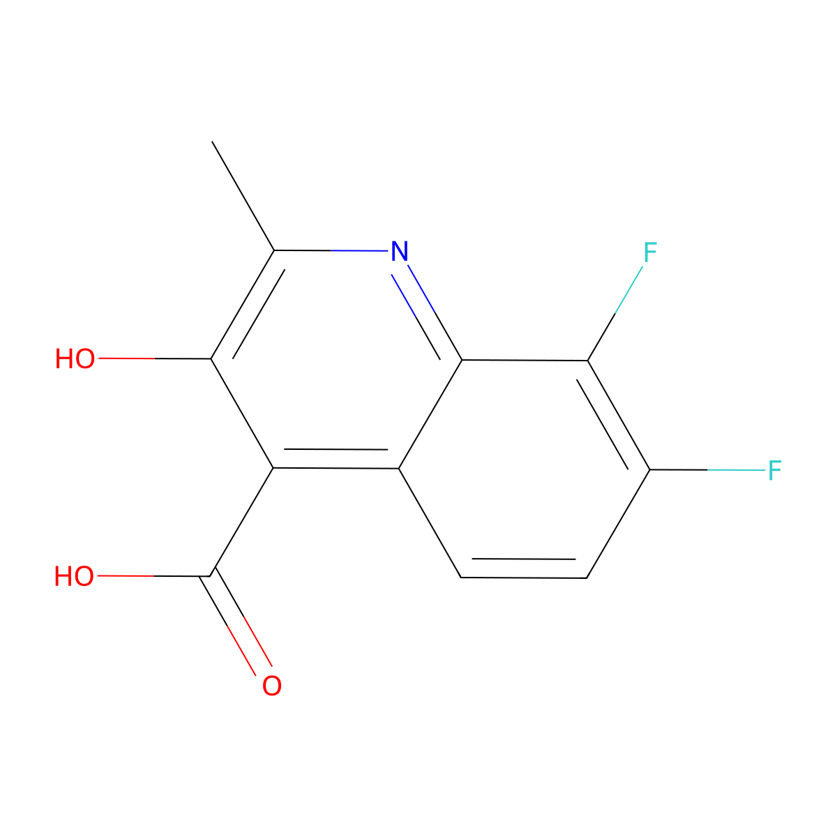 7,8-Difluoro-3-hydroxy-2-methylquinoline-4-carboxylic acid molecular structure, CAS 1314012-53-7