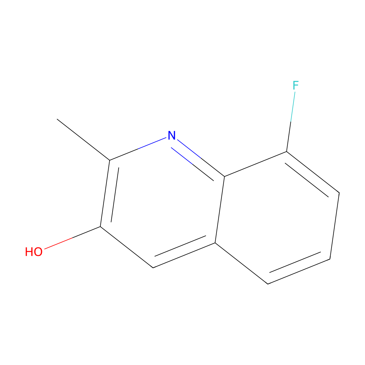 8-Fluoro-2-methylquinolin-3-ol molecular structure, CAS 1314012-55-9