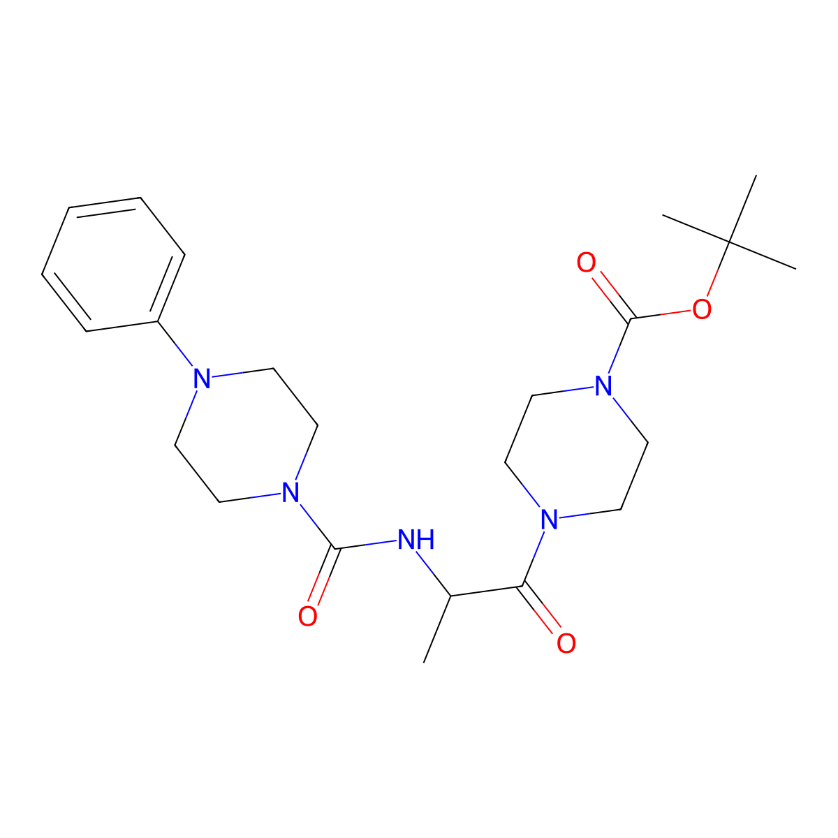 tert-butyl 4-[(2S)-2-[(4-phenylpiperazine-1-carbonyl)amino]propanoyl]piperazine-1-carboxylate molecular structure, CAS 1314014-36-2