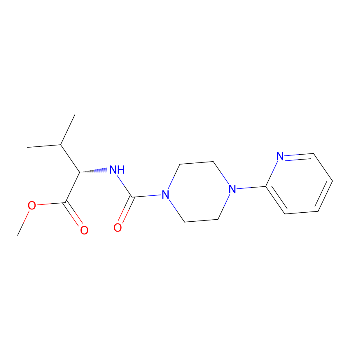 Methyl (2S)-3-methyl-2-{[4-(pyridin-2-yl)piperazine-1-carbonyl]amino}butanoate molecular structure, CAS 1314014-65-7