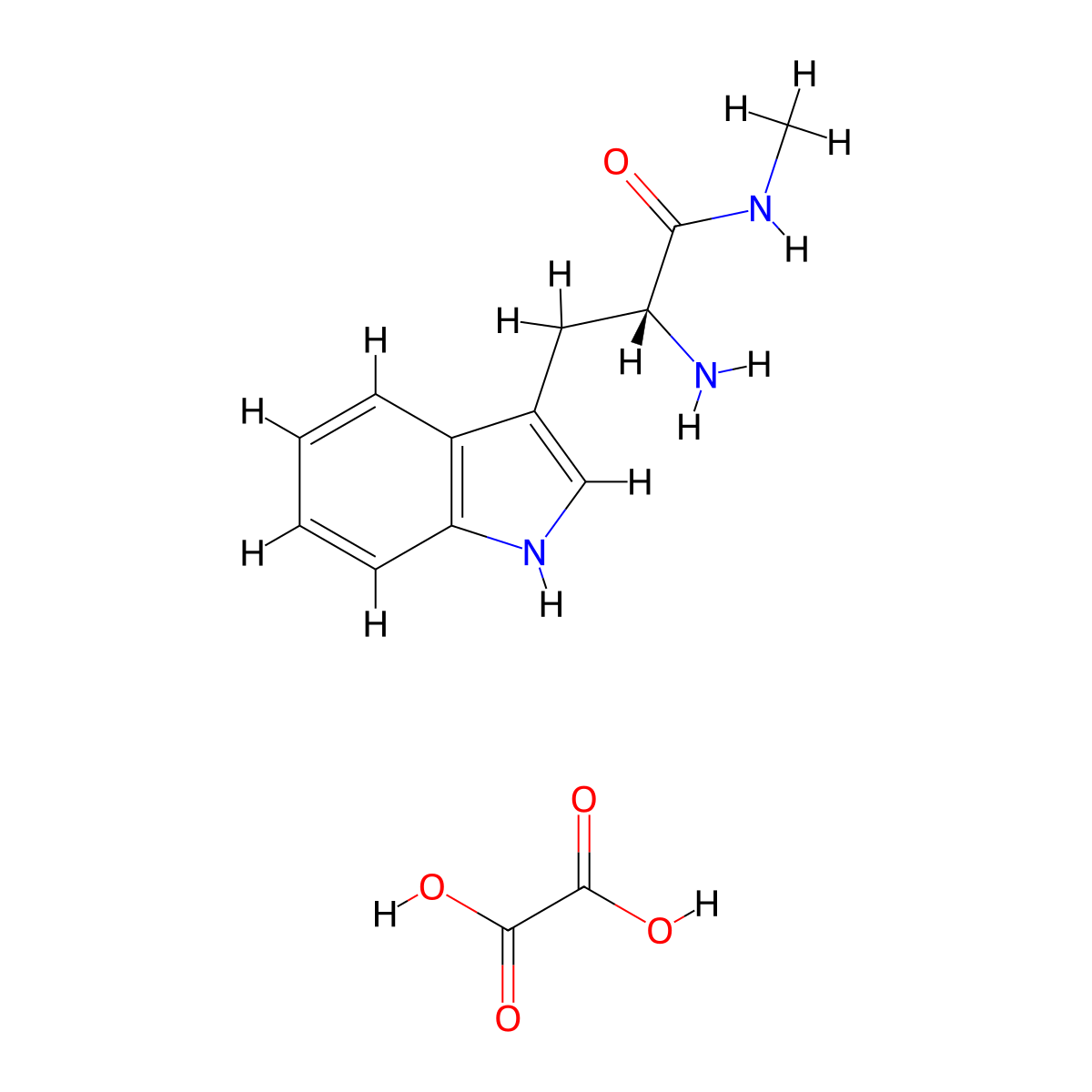 (R)-2-amino-3-(1H-indol-3-yl)-N-methylpropanamide oxalate molecular structure, CAS 1314015-40-1