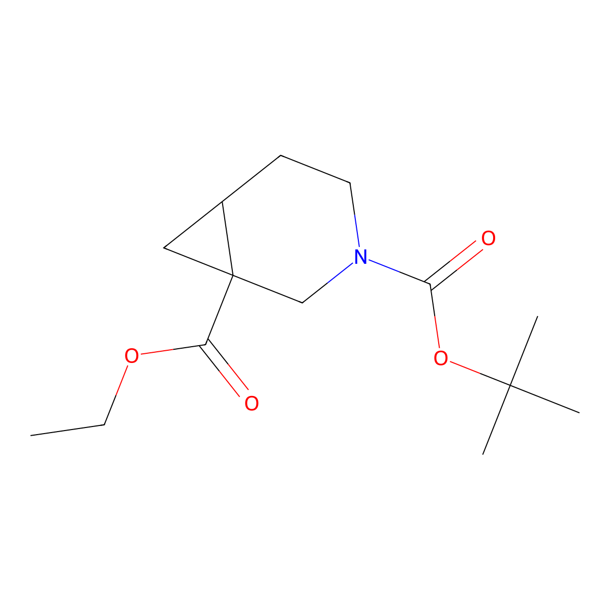 3-(tert-Butyl) 1-ethyl 3-azabicyclo[4.1.0]heptane-1,3-dicarboxylate molecular structure, CAS 1314018-40-0