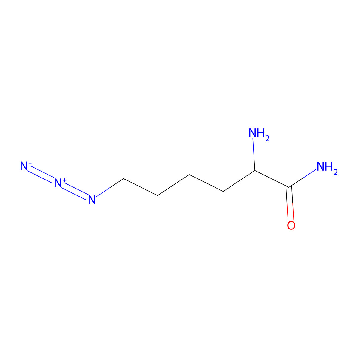 (2S)-2-Amino-6-azidohexanamide molecular structure, CAS 1314028-09-5
