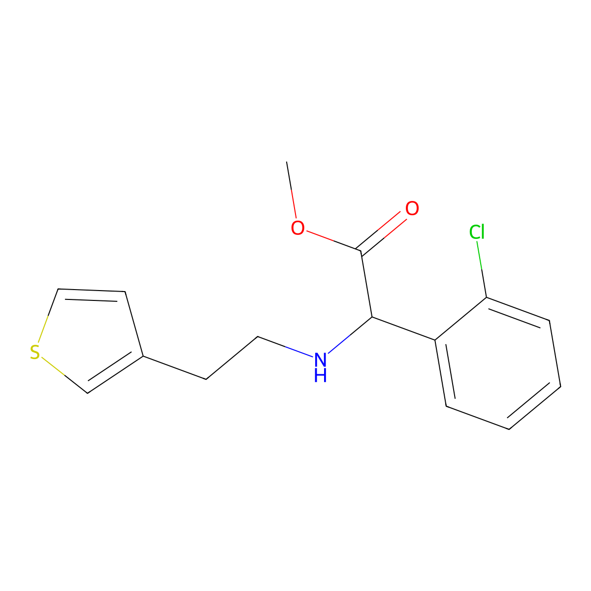 Methyl (S)-2-(2-Chlorophenyl)-2-[[2-(3-thienyl)ethyl]amino]acetate molecular structure, CAS 1314028-89-1