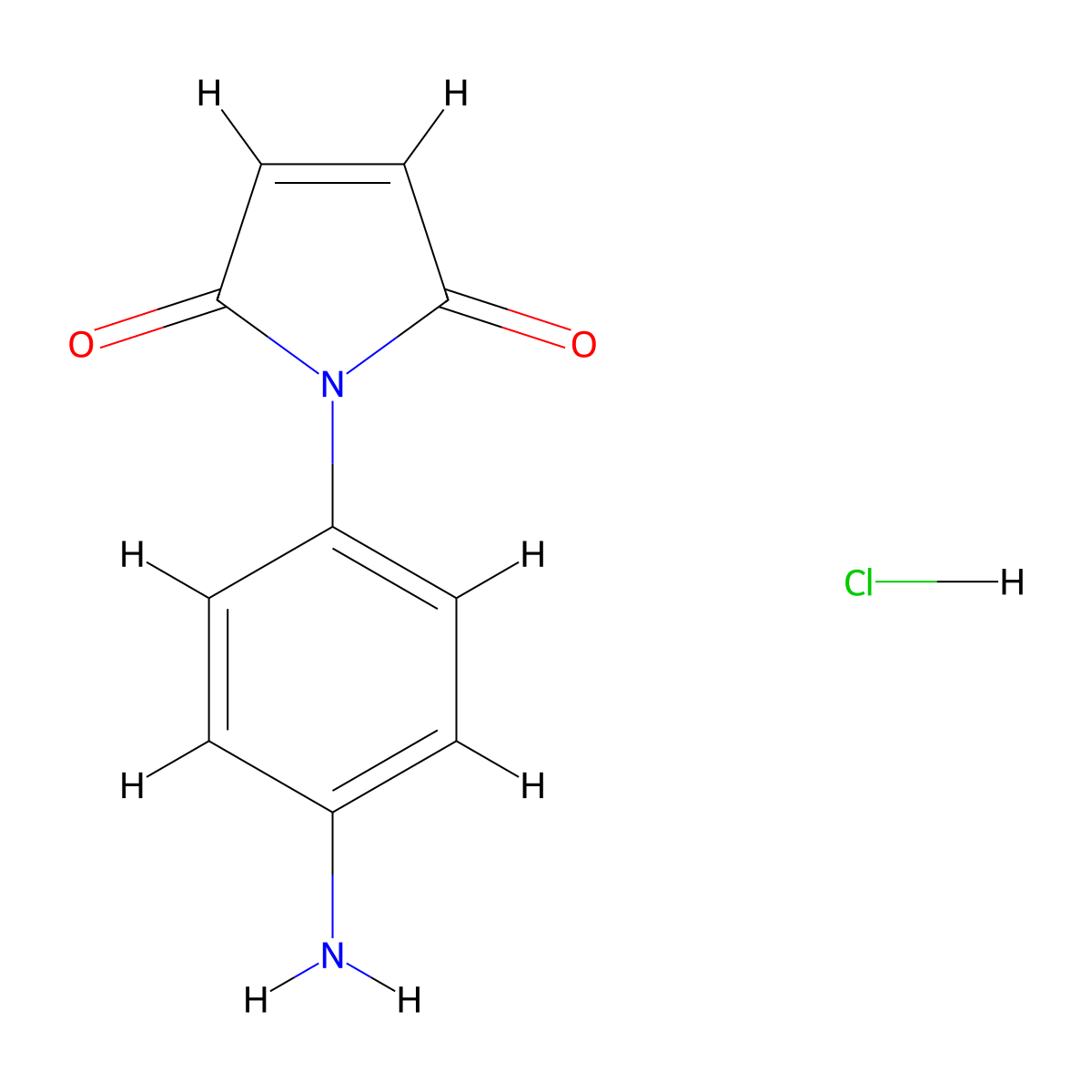 1-(4-aminophenyl)-2,5-dihydro-1H-pyrrole-2,5-dione hydrochloride molecular structure, CAS 1314029-90-7