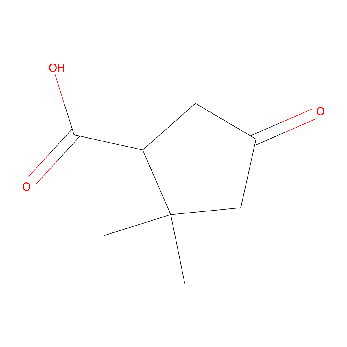 2,2-Dimethyl-4-oxocyclopentane-1-carboxylic acid molecular structure, CAS 131404-52-9