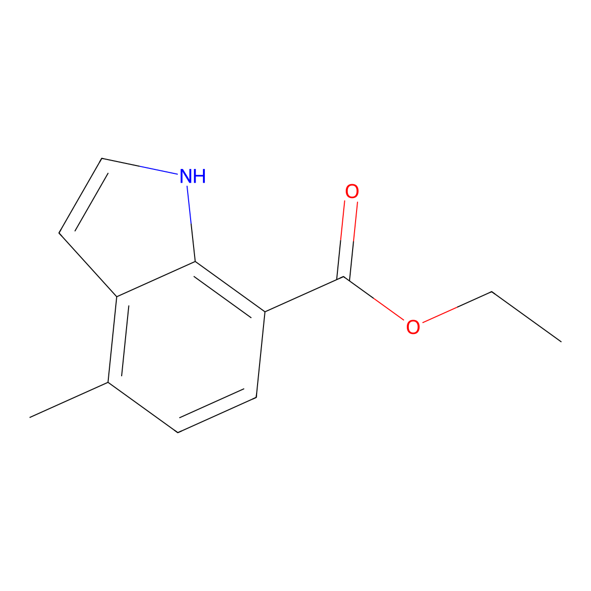 Ethyl 4-methyl-1H-indole-7-carboxylate molecular structure, CAS 1314077-71-8