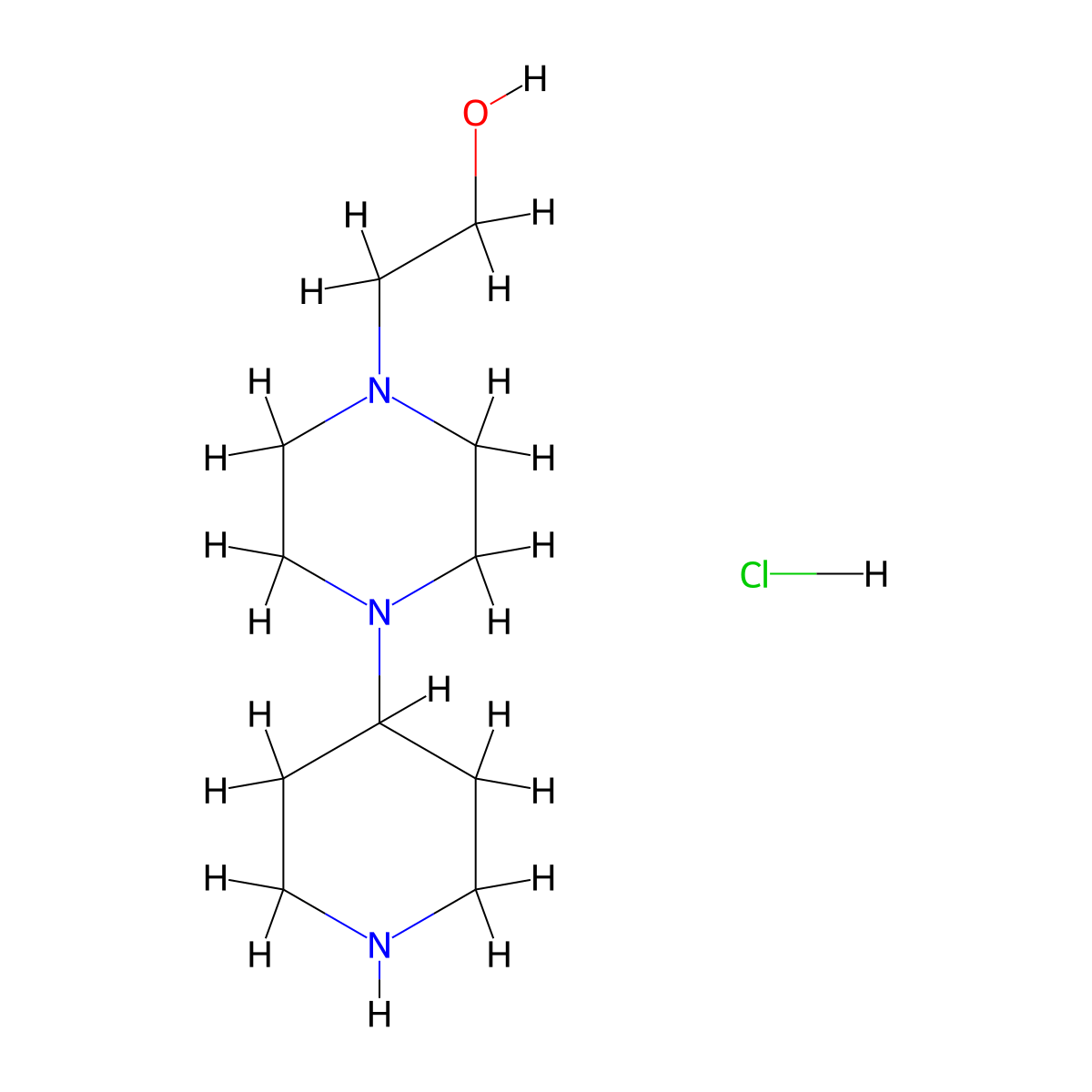 2-[4-(4-Piperidinyl)-1-piperazinyl]ethanol hydrochloride molecular structure, CAS 1314088-18-0