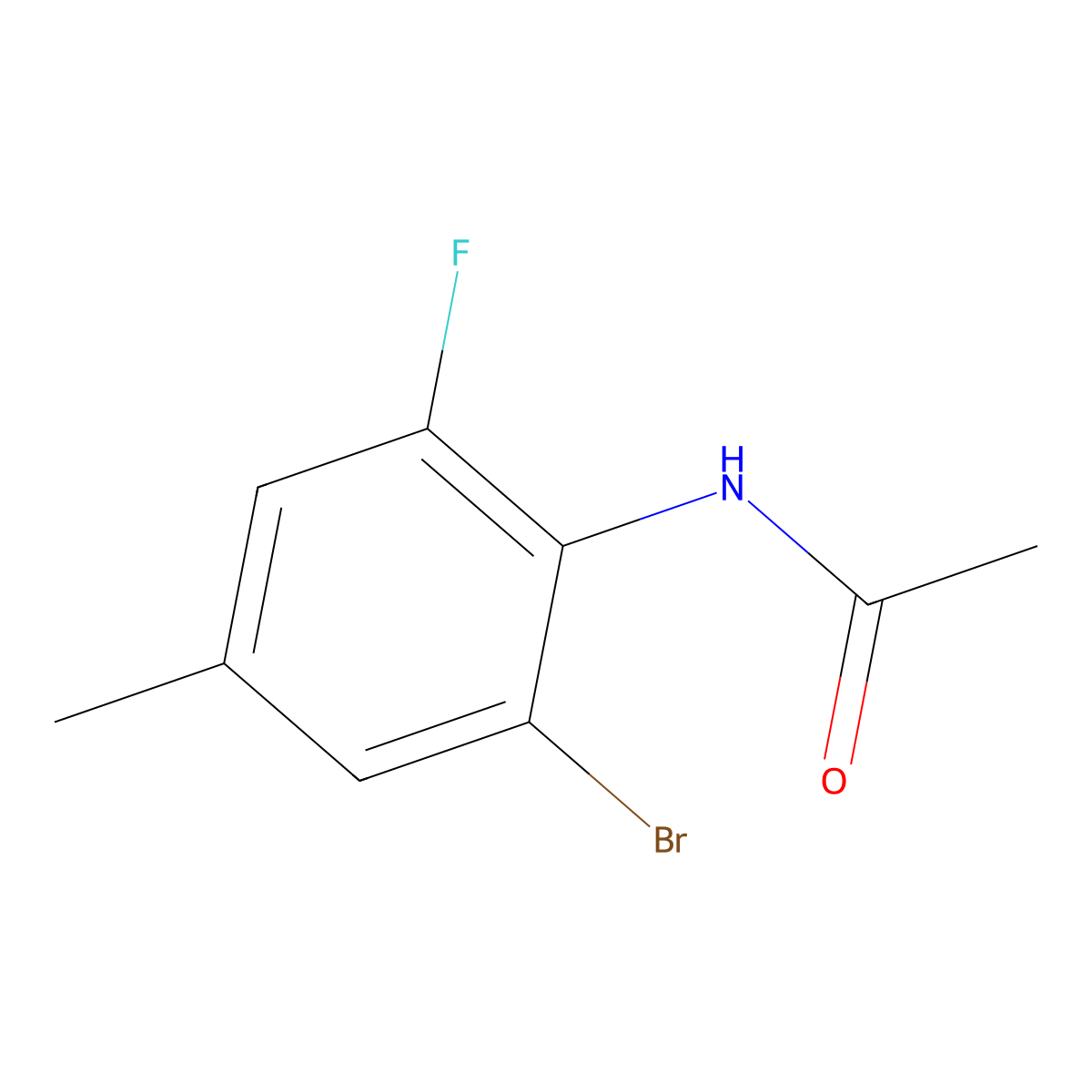 Acetamide, N-(2-bromo-6-fluoro-4-methylphenyl)- molecular structure, CAS 1314092-01-7