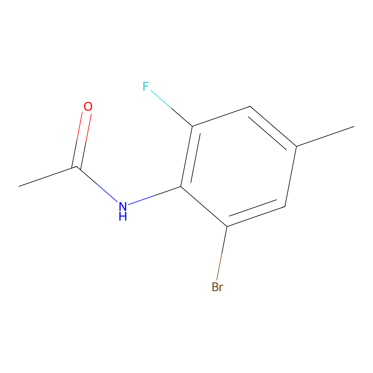 Acetamide, N-(2-bromo-6-fluoro-4-methylphenyl)- molecular structure, CAS 1314092-01-7