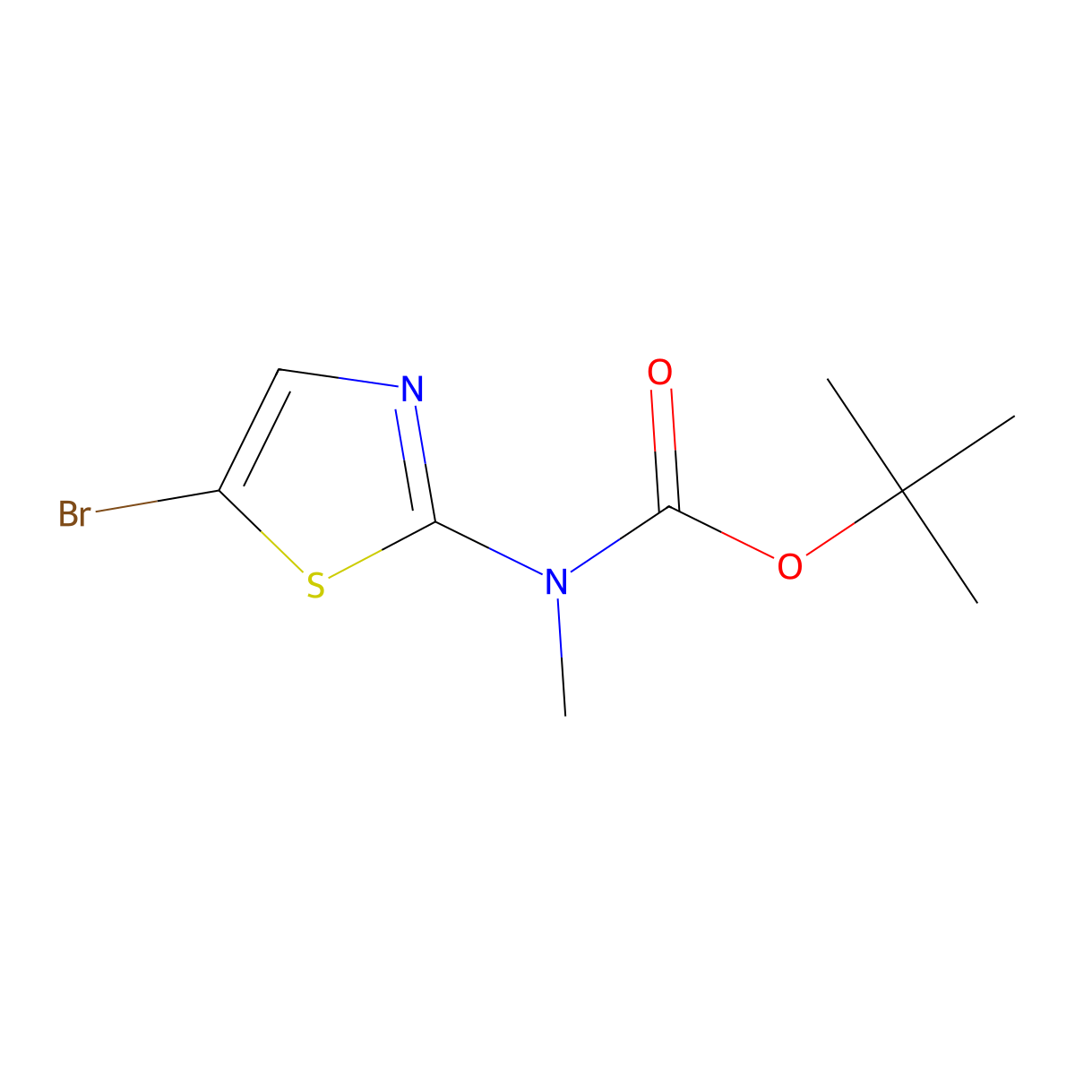 tert-Butyl (5-bromothiazol-2-yl)(methyl)carbamate molecular structure, CAS 1314095-64-1