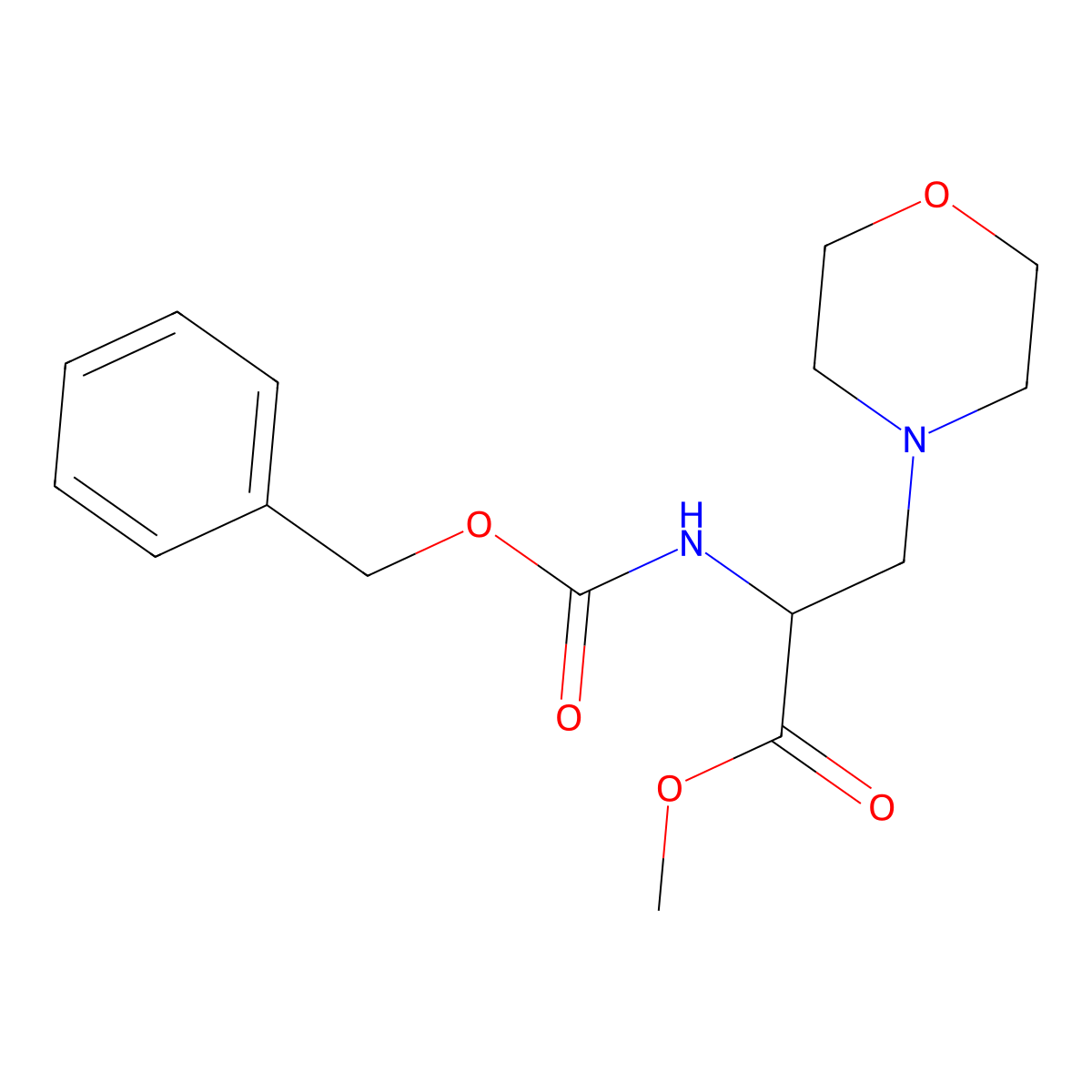 methyl (R)-2-(((benzyloxy)carbonyl)amino)-3-morpholinopropanoate molecular structure, CAS 1314098-36-6