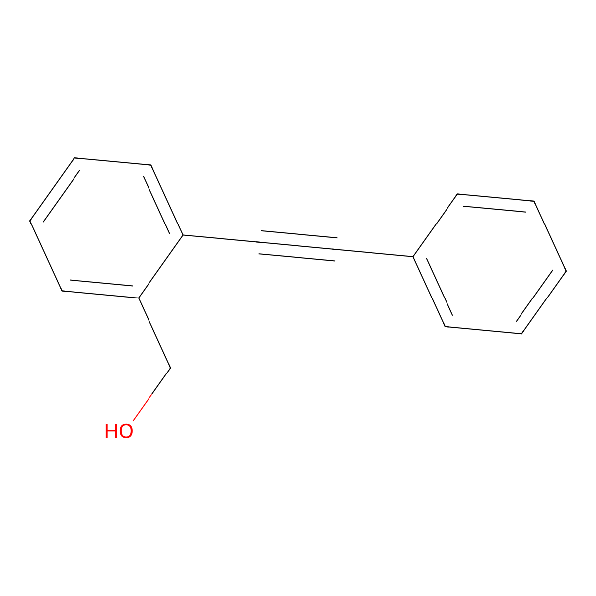 Benzenemethanol, 2-(phenylethynyl)- molecular structure, CAS 13141-40-7
