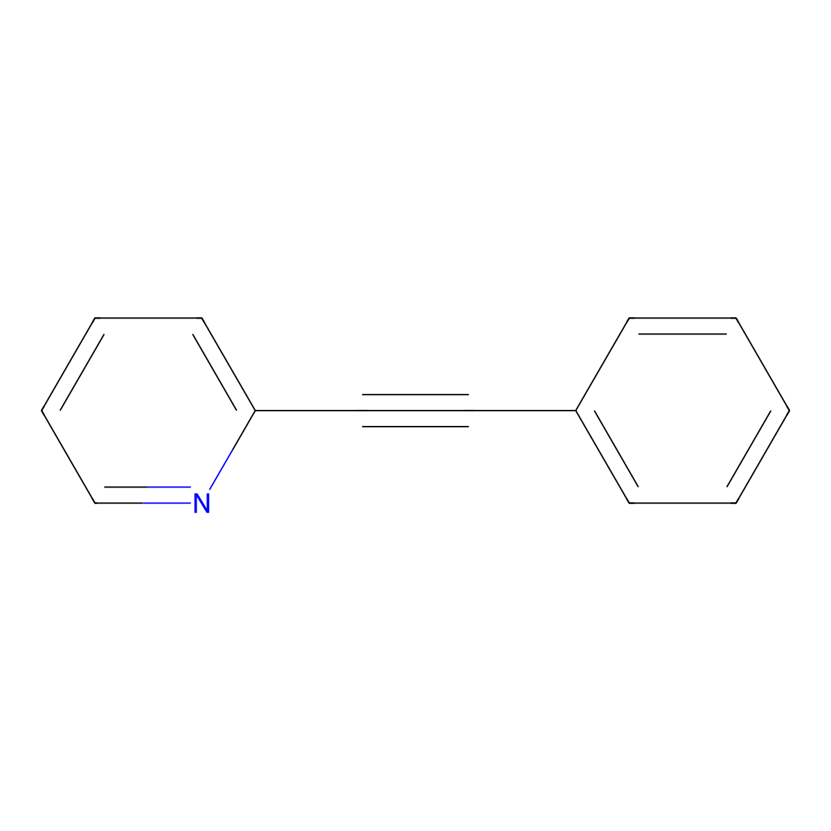 2-(2-Phenylethynyl)pyridine molecular structure, CAS 13141-42-9