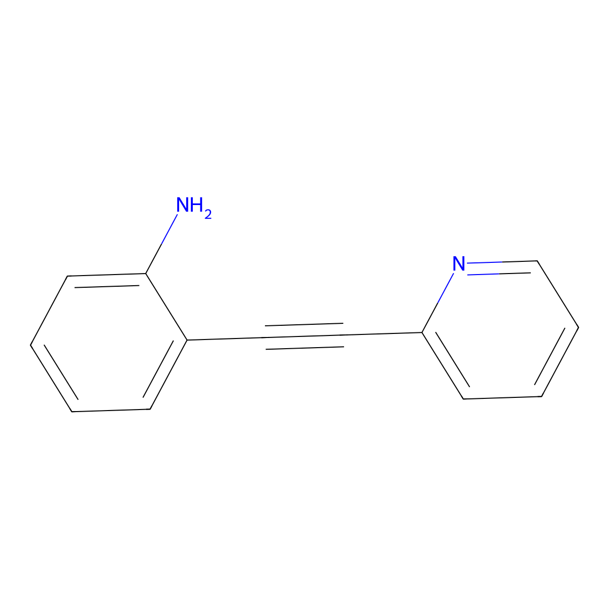 2-[2-(2-Pyridinyl)ethynyl]benzenamine molecular structure, CAS 13141-43-0