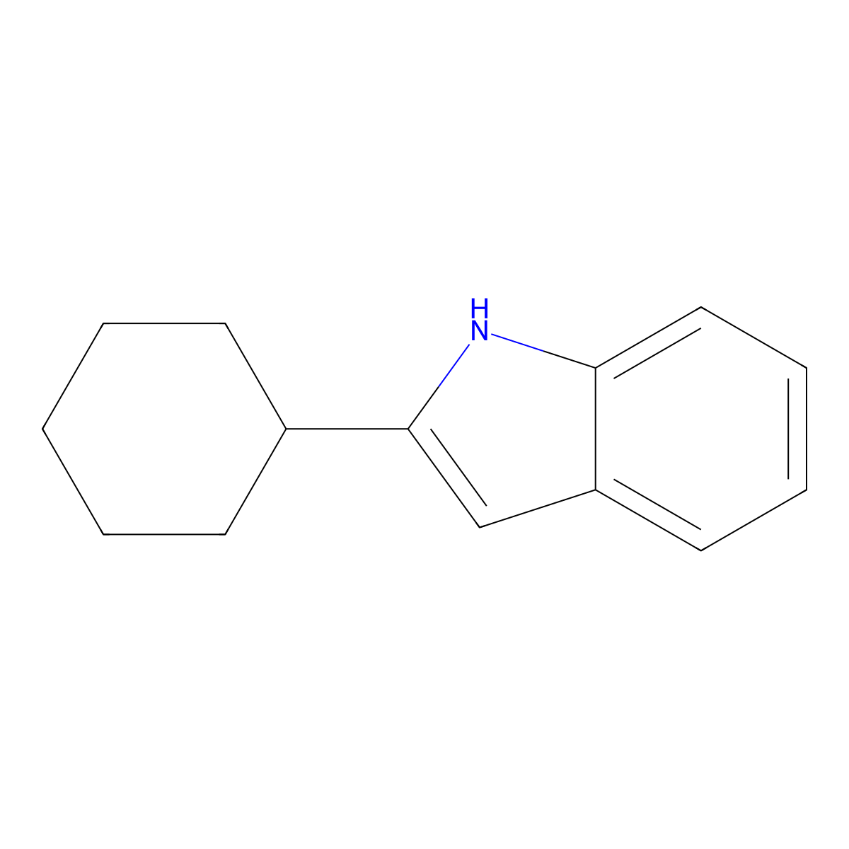 2-Cyclohexyl-1H-indole molecular structure, CAS 13141-48-5