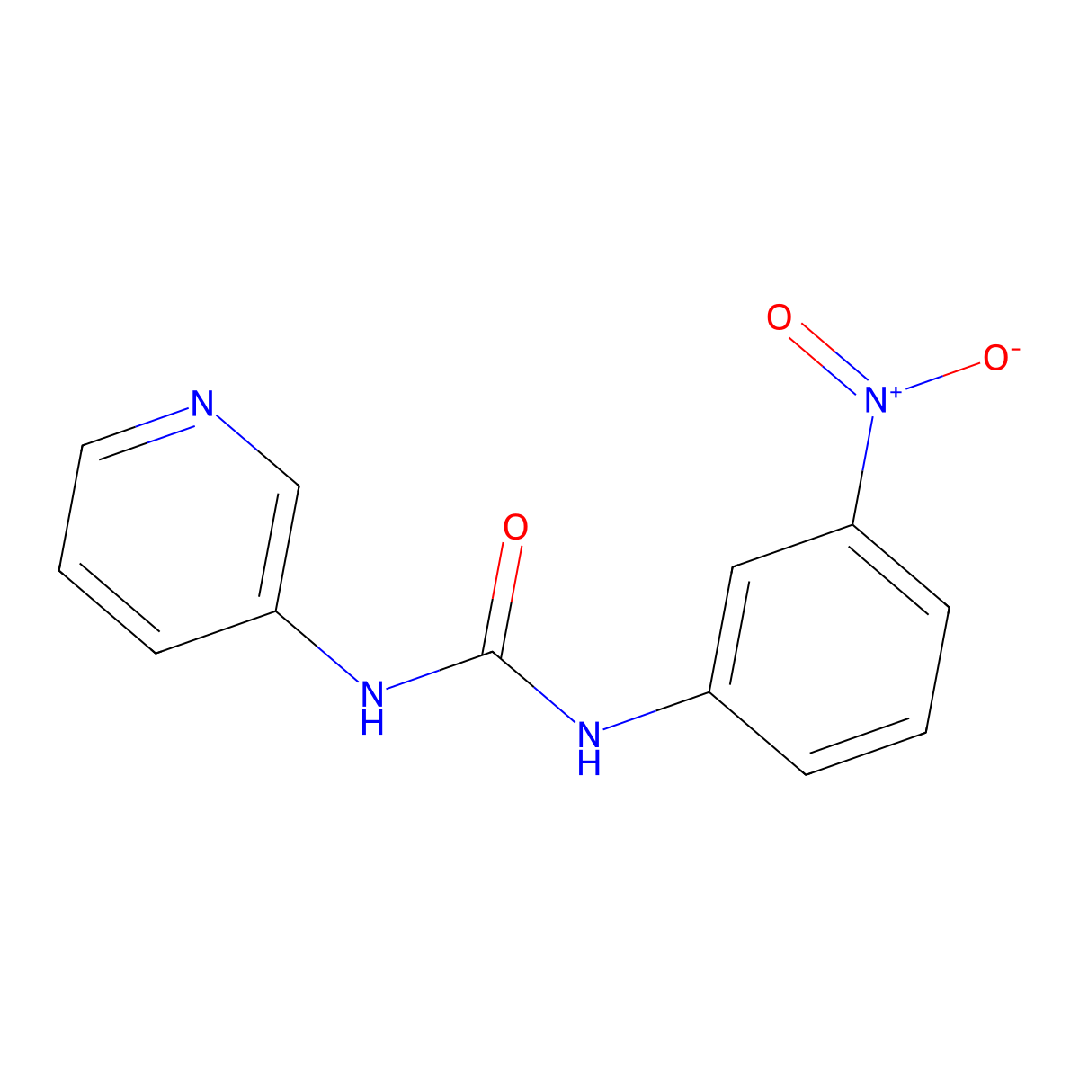 1-(3-Nitrophenyl)-3-pyridin-3-ylurea molecular structure, CAS 13141-84-9